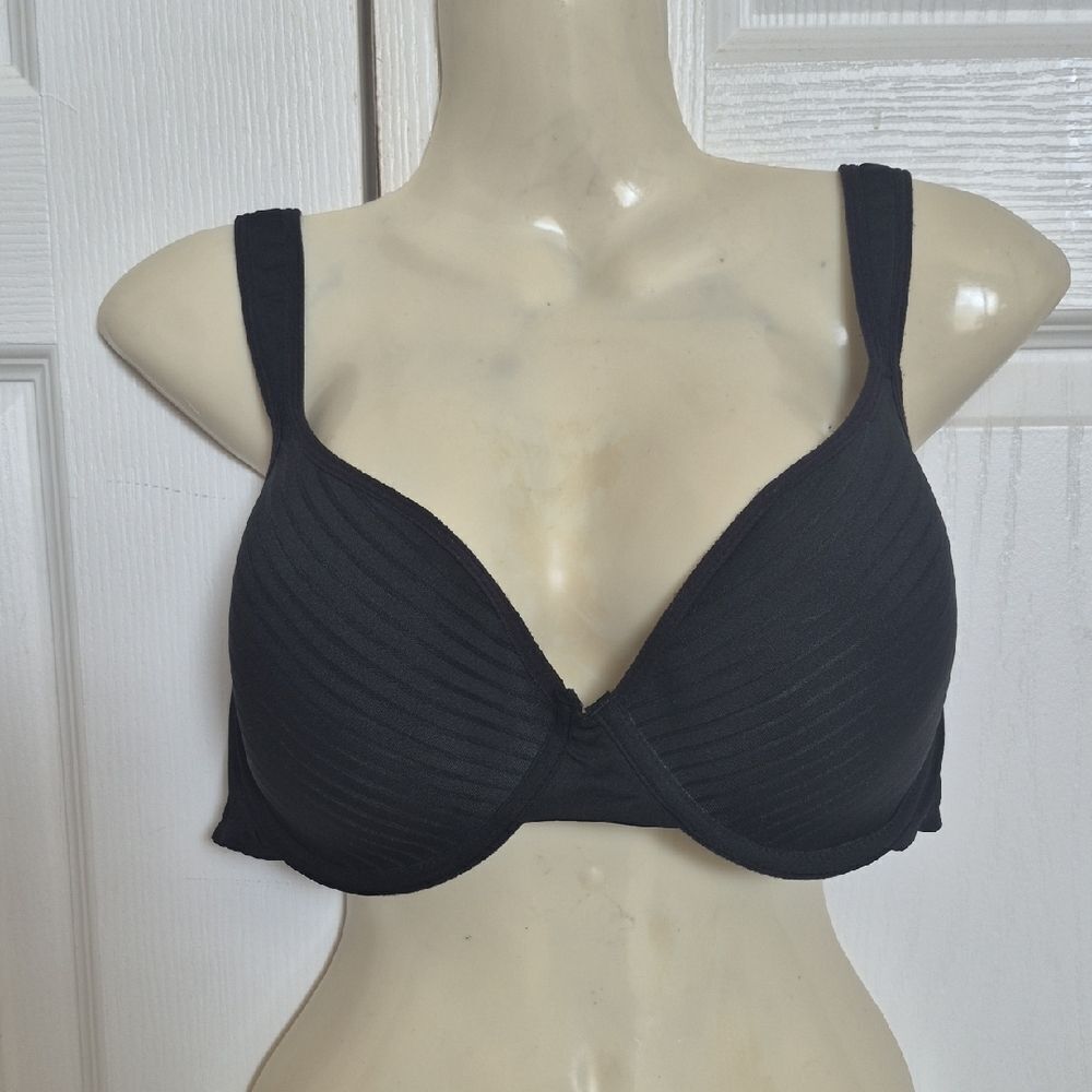 Kathy Ireland Black Striped Bra